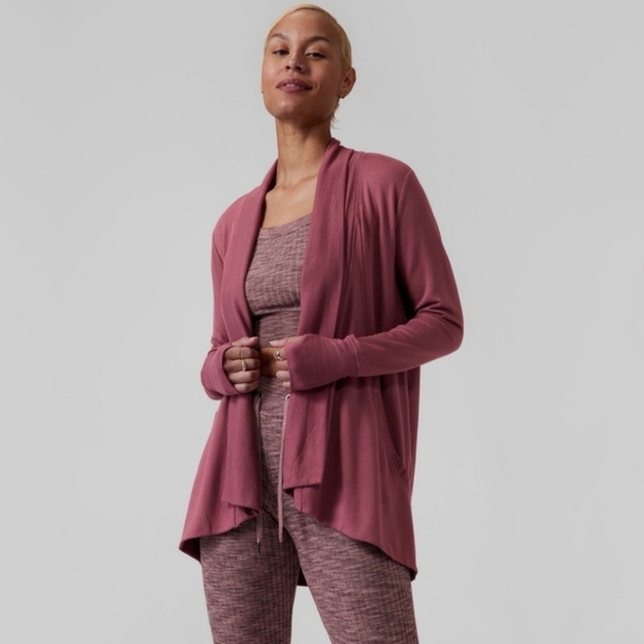 Athleta Pranayama Open front Nirvana Wrap - Berry Small - Picture 1 of 10